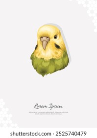 Vector Parakeet wall decor ideas Portrait. realistic animal images. Hand drawn aninmal isolated. for room decoration, events, etc