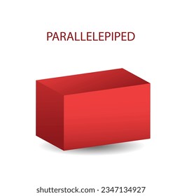 Vector parallelepiped with gradients and shadow for game, icon, package design, logo, mobile, ui, web, education. 3D parallelepiped on a white background. Geometric figures for your design.