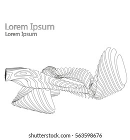 Vector parametric objects with complex geometry bionic on a white background.