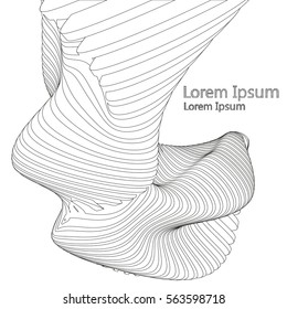 Vector parametric objects with complex geometry bionic on a white background.
