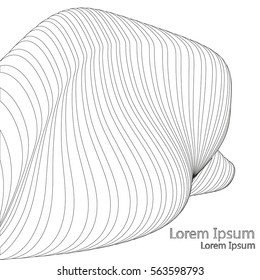 Vector parametric objects with complex geometry bionic on a white background.