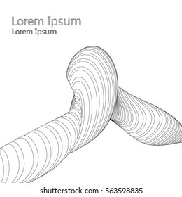 Vector parametric objects with complex geometry bionic on a white background.