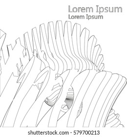 Vector parametric objects with complex geometry Bionic on a white background.