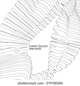 Vector parametric objects with complex geometry Bionic on a white background.