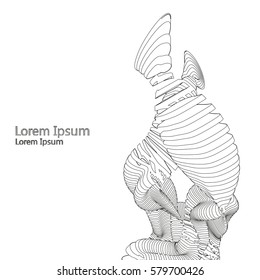 Vector parametric objects with complex geometry Bionic on a white background.
