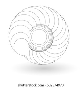 Vector parametric objects with complex geometry Bionic on a white background.