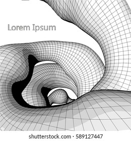 Vector parametric objects with complex geometry Bionic on a white background.