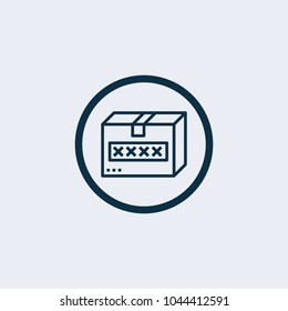 Vector parcel and shield icon. Shipping guarantee, delivery protection. 