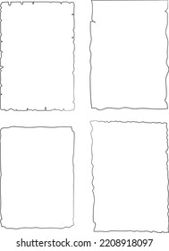 The Vector Parchment Line Art Black and White