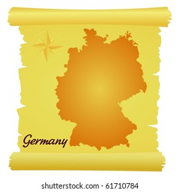 vector parchment with a silhouette of Germany