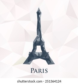 Vector paris Eiffel Tower symbol. Polygonal illustration eps10.