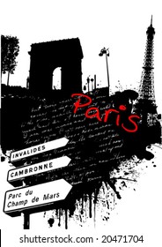 vector paris on an abstract background