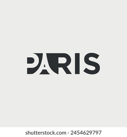 Vector paris text minimal design
