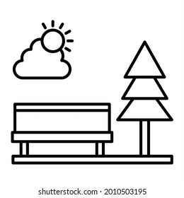 Vector Park Outline Icon Design
