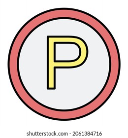 Vektorparkplätze mit ausgefülltem Outline-Symboldesign
