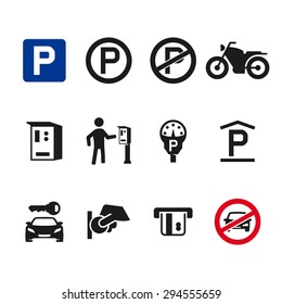 Vector parking icon set 01