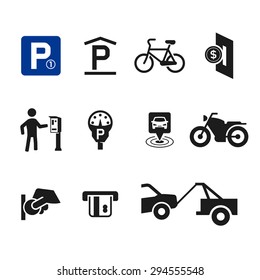 Vector parking icon set 04