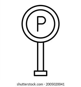 Diseño de iconos de esquema de estacionamiento de vectores
