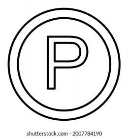 Vector Parking Outline Icon Design
