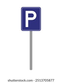 Vector Parking Zone Sign With Pole