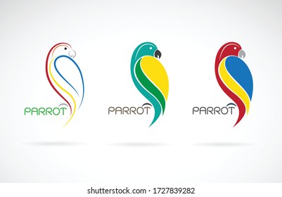 Vector of a parrot design on white background., Bird Icon., Wild Animals. Easy editable layered vector illustration.