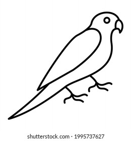 Vector Parrot Outline Icon Design
