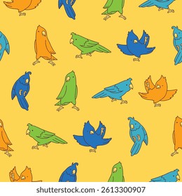 Vector Parrot Pattern Illustration Seamless for Wallpaper Background Cover Packaging