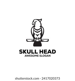 vector parrot simple mascot logo design illustration