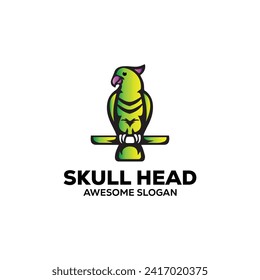 Vektorpapagei, einfache Maskottlogo-Design-Illustration