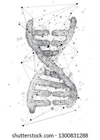 vector. part of the human dna. 3d triangular abstract style.