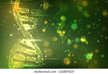 vector. part of the human dna. 3d triangular abstract style.