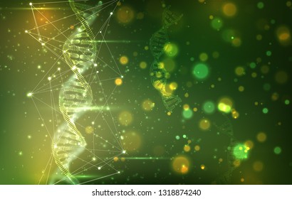 vector. part of the human dna. 3d triangular abstract style.