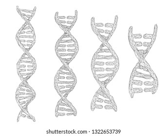 vector. part of the human dna. 3d triangular abstract style.