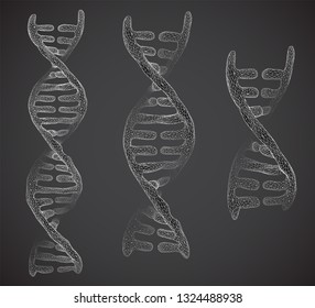 vector. part of the human dna. 3d triangular abstract style.