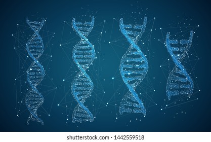 vector. part of the human dna. 3d triangular abstract style. - Powered by Shutterstock - Get 15% off with code: PIKWIZARD15