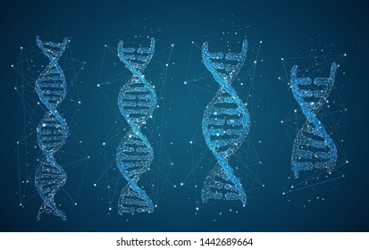 vector. part of the human dna. 3d triangular abstract style.