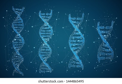 vector. part of the human dna. 3d triangular abstract style.
