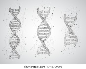 vector. part of the human dna. 3d triangular abstract style.