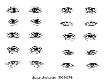 Vector part of the male person s eyes and eyebrows.