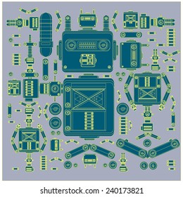 vector part of vintage robot
