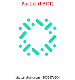 Vector Particl (PART) digital cryptocurrency logo. Particl (PART) icon. Vector illustration isolated on white background.