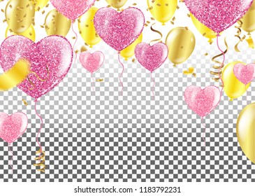 Vector party balloons illustration. Confetti  Greeting card design template confetti. Celebrate brochure or flyer .Happy New Year
