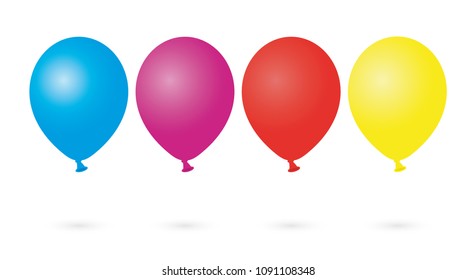 Vector party balloons. Isolated on white background.