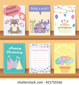 Vector party birthday cards - illustration vector 