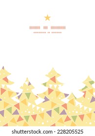 Vector party decorations bunting Christmas tree silhouette pattern frame card template