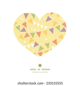 Vector party decorations bunting heart silhouette pattern frame