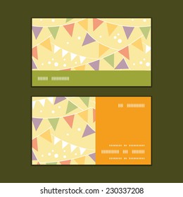 Vector party decorations bunting horizontal stripe frame pattern business cards set