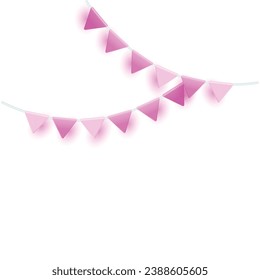 Vector party with flag on white background