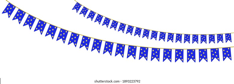 Vector party flags in pastel palette, stars