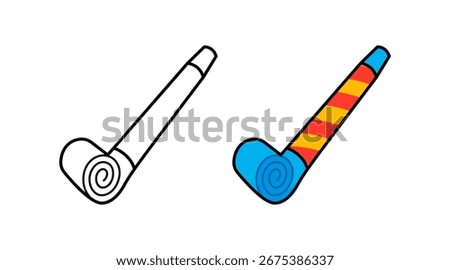 Vector Party Horn Flat Illustration